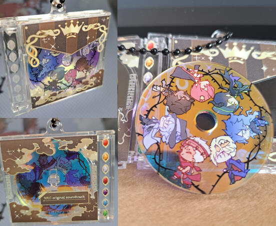 mini cd charm with removable holographic acrylic cd